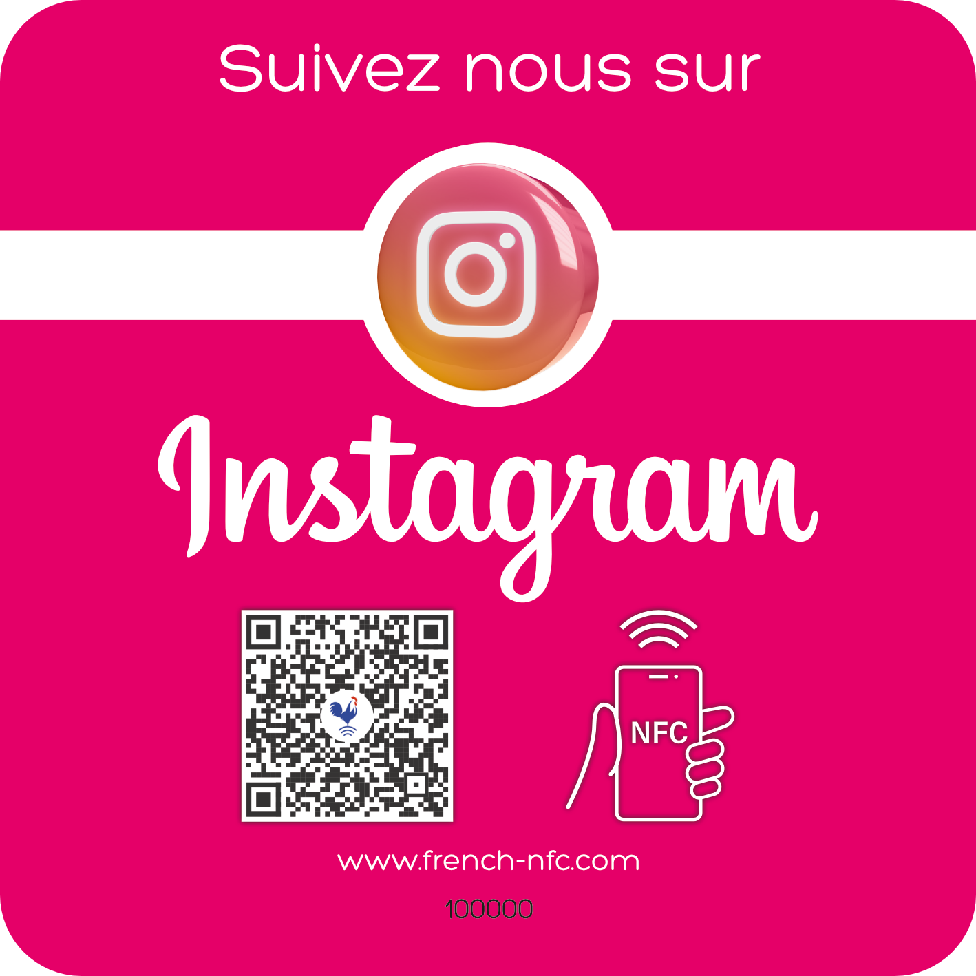 plaque plexiglass réseaux connectée nfc instagram french nfc vos